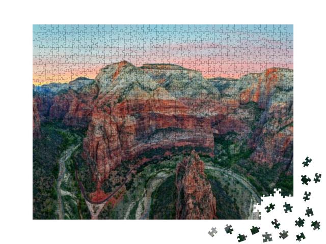 Angels Landing Zion National Park... Jigsaw Puzzle with 1000 pieces
