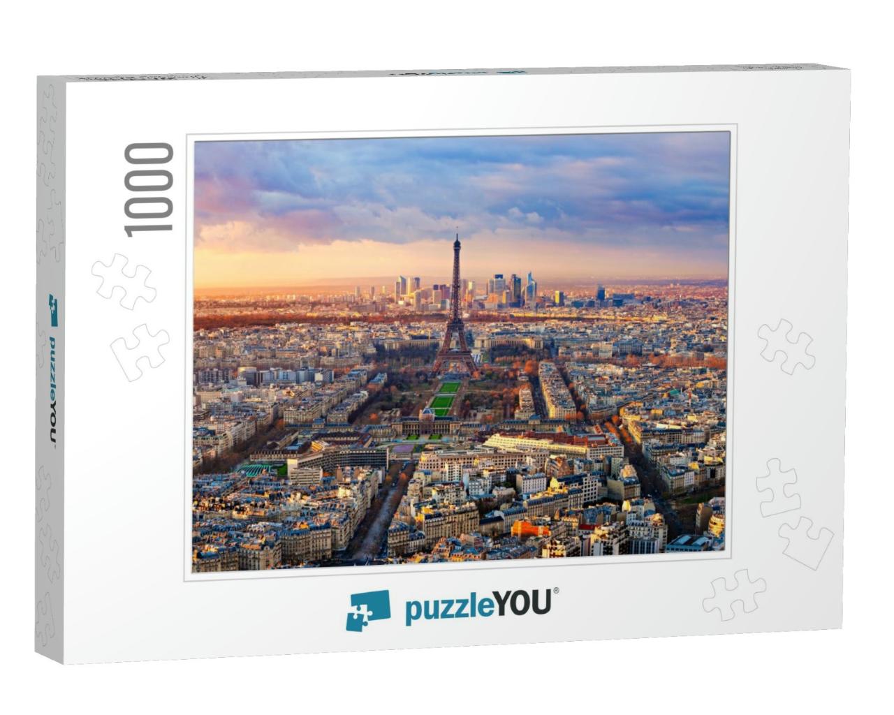 Aerial View of Paris At Sunset... Jigsaw Puzzle with 1000 pieces