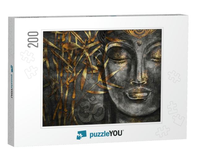 Bodhisattva Buddha - Digital Art Collage Combined with Wa... Jigsaw Puzzle with 200 pieces