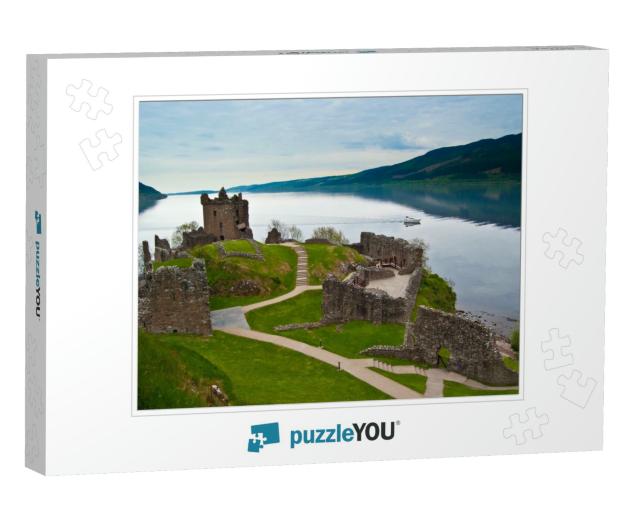 Famous Urquhart Castle At Loch Ness in Scotland... Jigsaw Puzzle