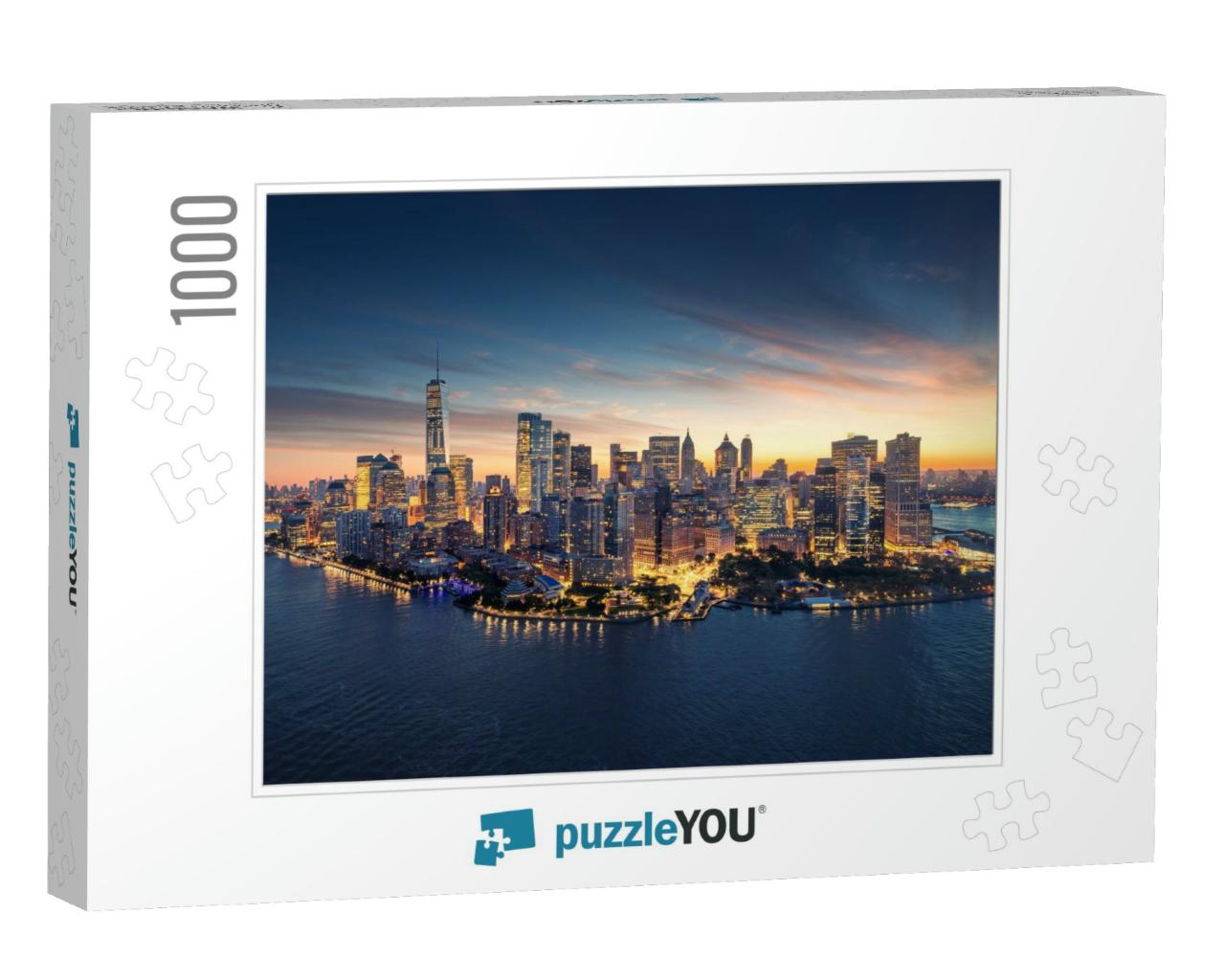 New York City Panorama Skyline At Sunrise. Manhattan Offi... Jigsaw Puzzle with 1000 pieces
