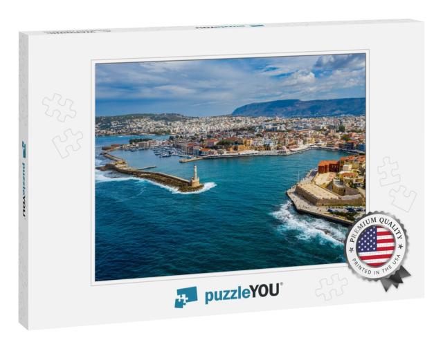 Panoramic Aerial View from Above of the City of Chania, C... Jigsaw Puzzle