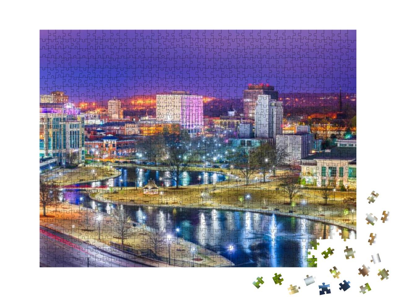 Huntsville, Alabama, USA Park & Downtown Cityscape At Twil... Jigsaw Puzzle with 1000 pieces