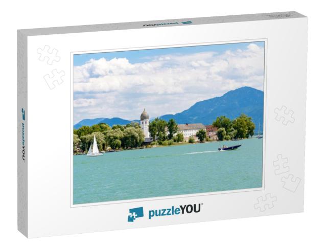 Fraueninsel, Frauenchiemsee on Lake Chiemsee with Boat, S... Jigsaw Puzzle