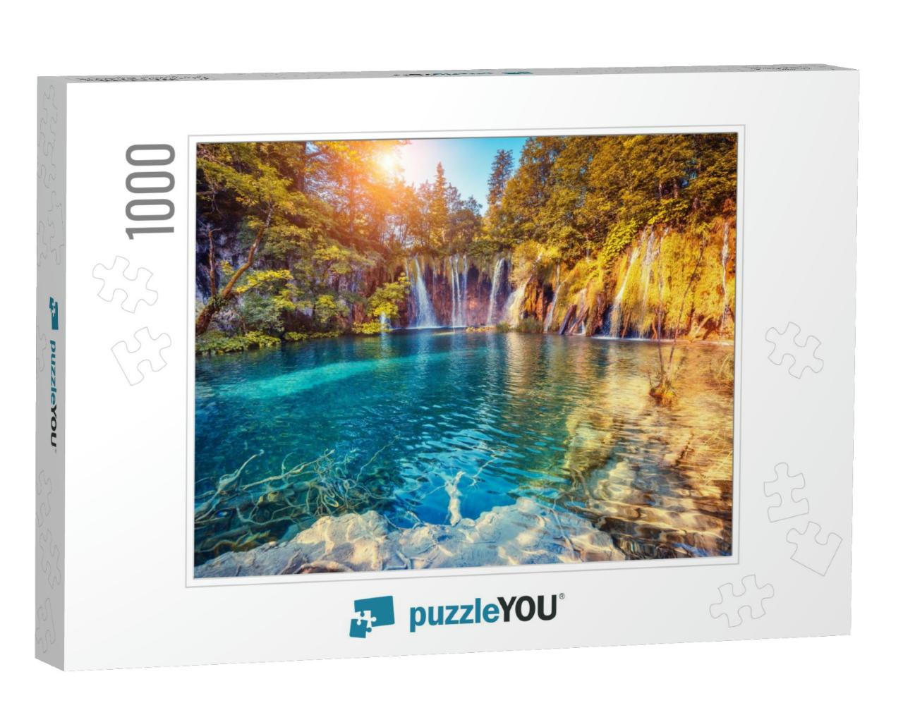 Majestic View on Turquoise Water & Sunny Beams in the Pli... Jigsaw Puzzle with 1000 pieces