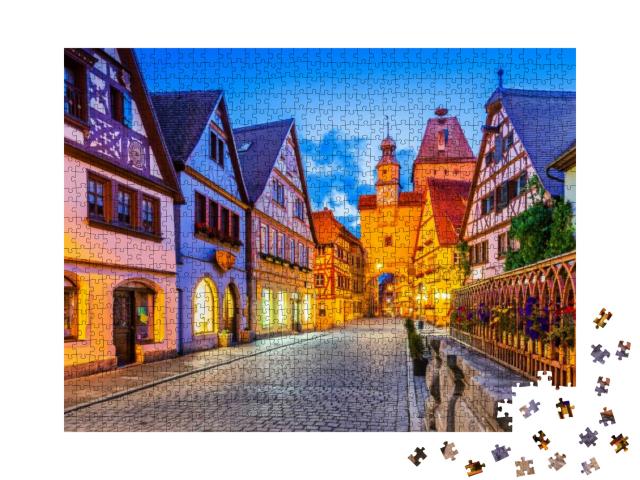 Rothenburg, Germany. Medieval Town of Rothenburg Ob Der T... Jigsaw Puzzle with 1000 pieces