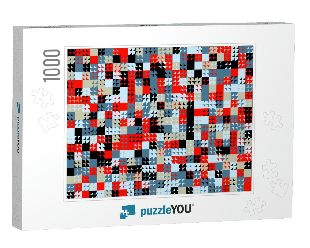 Abstract Mosaic Artwork Design with Simple Shapes & Figur... Jigsaw Puzzle with 1000 pieces