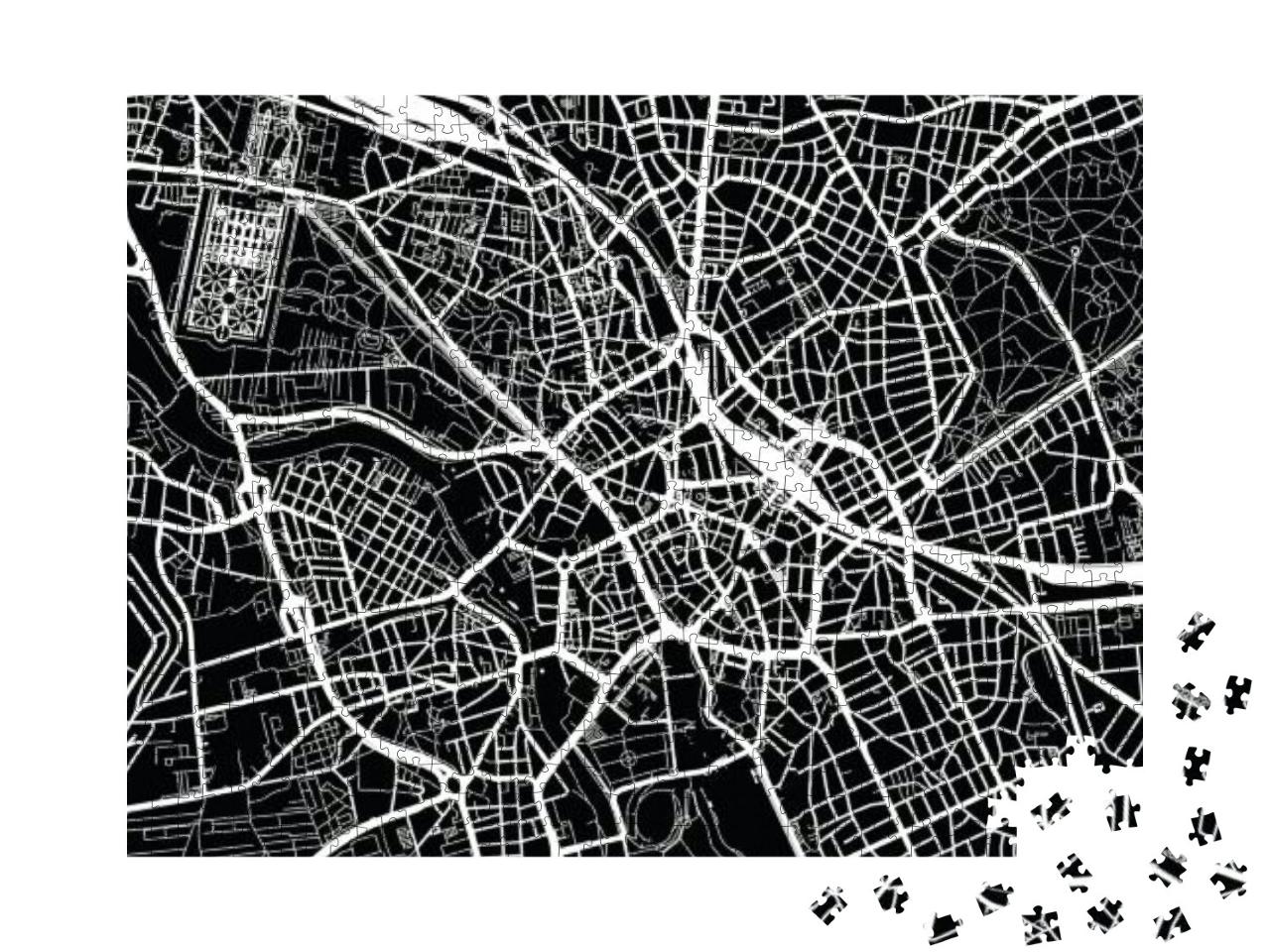 Urban Vector City Map of Hanover, Germany... Jigsaw Puzzle with 1000 pieces