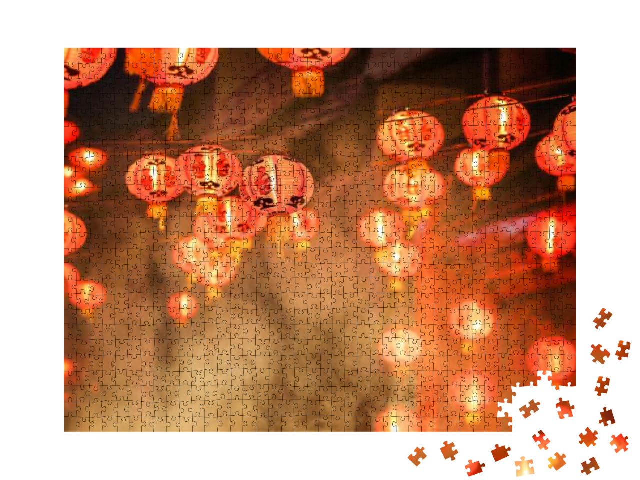 Chinese New Year Lanterns in Chinatown, Firecracker Celeb... Jigsaw Puzzle with 1000 pieces