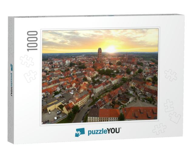 Aerial View of the Historic Hanseatic City of Wismar in S... Jigsaw Puzzle with 1000 pieces