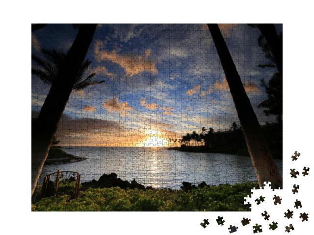 Beautiful Sunset on the Big Island, Kohala Coast, Waikolo... Jigsaw Puzzle with 1000 pieces