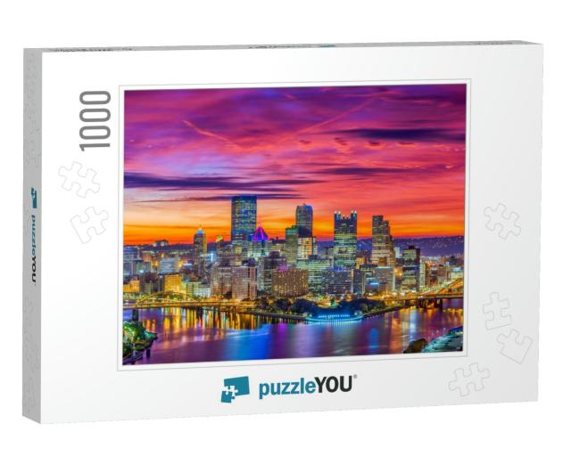 Pittsburgh, Pennsylvania, USA Downtown Skyline on the Rive... Jigsaw Puzzle with 1000 pieces