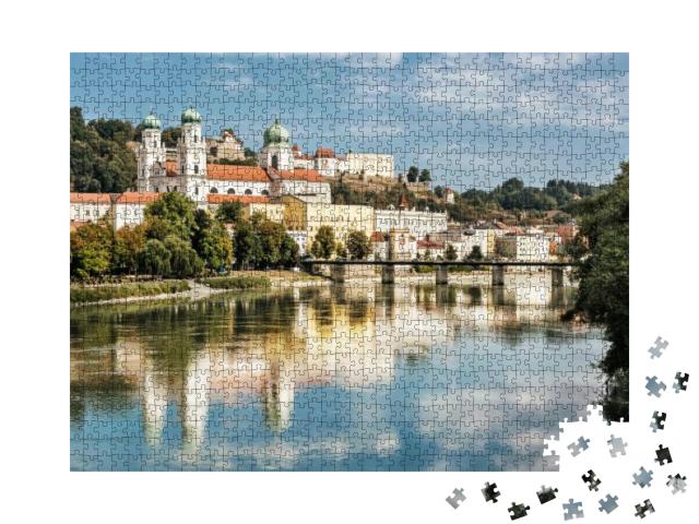 Passau City with Saint Stephens Cathedral, Lower Bavaria... Jigsaw Puzzle with 1000 pieces