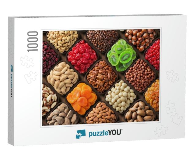 Assorted Candied Berries, Dried Fruits, Nuts & Seeds, Top... Jigsaw Puzzle with 1000 pieces