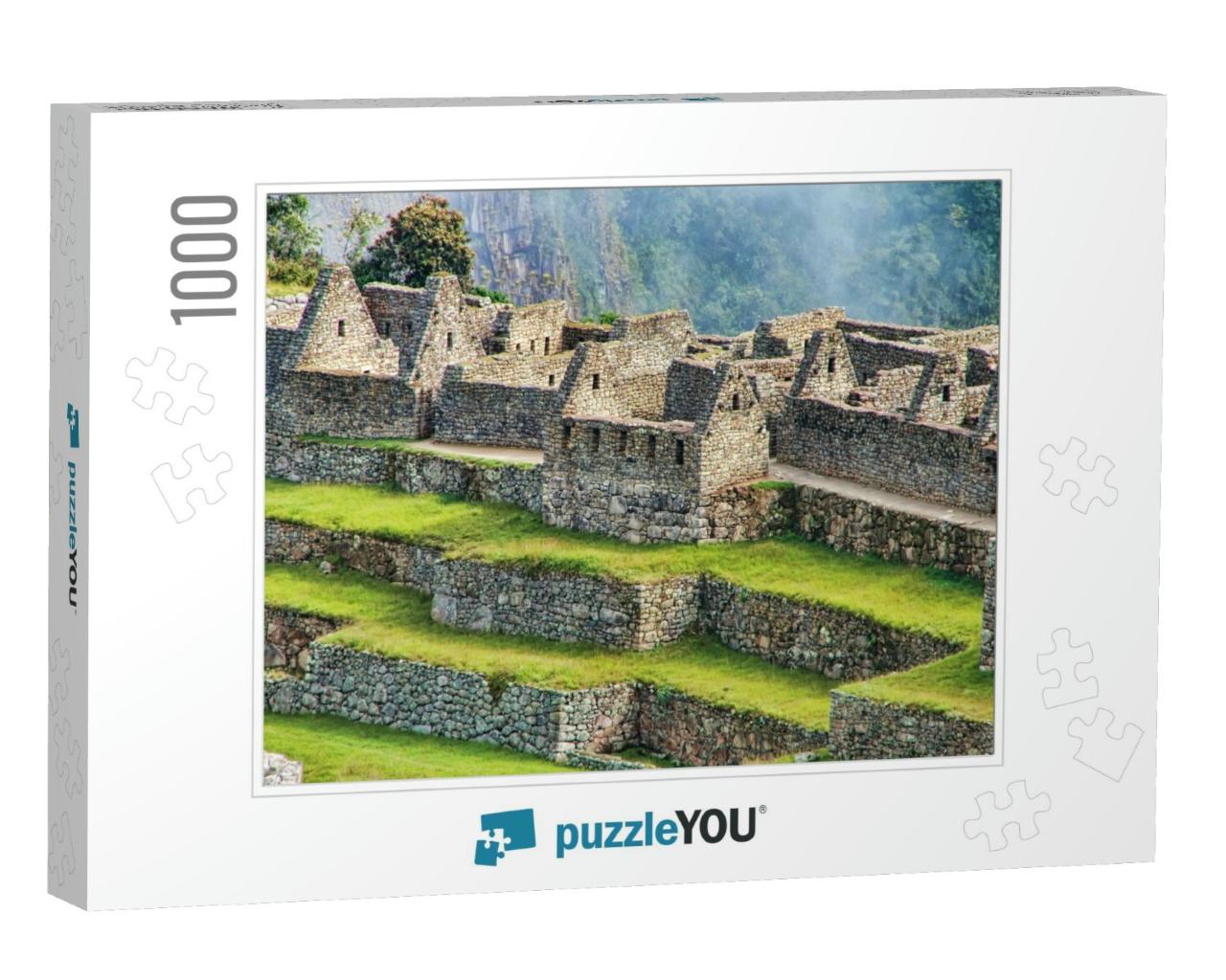Close View of the Ruins At Machu Picchu Citadel in Peru... Jigsaw Puzzle with 1000 pieces