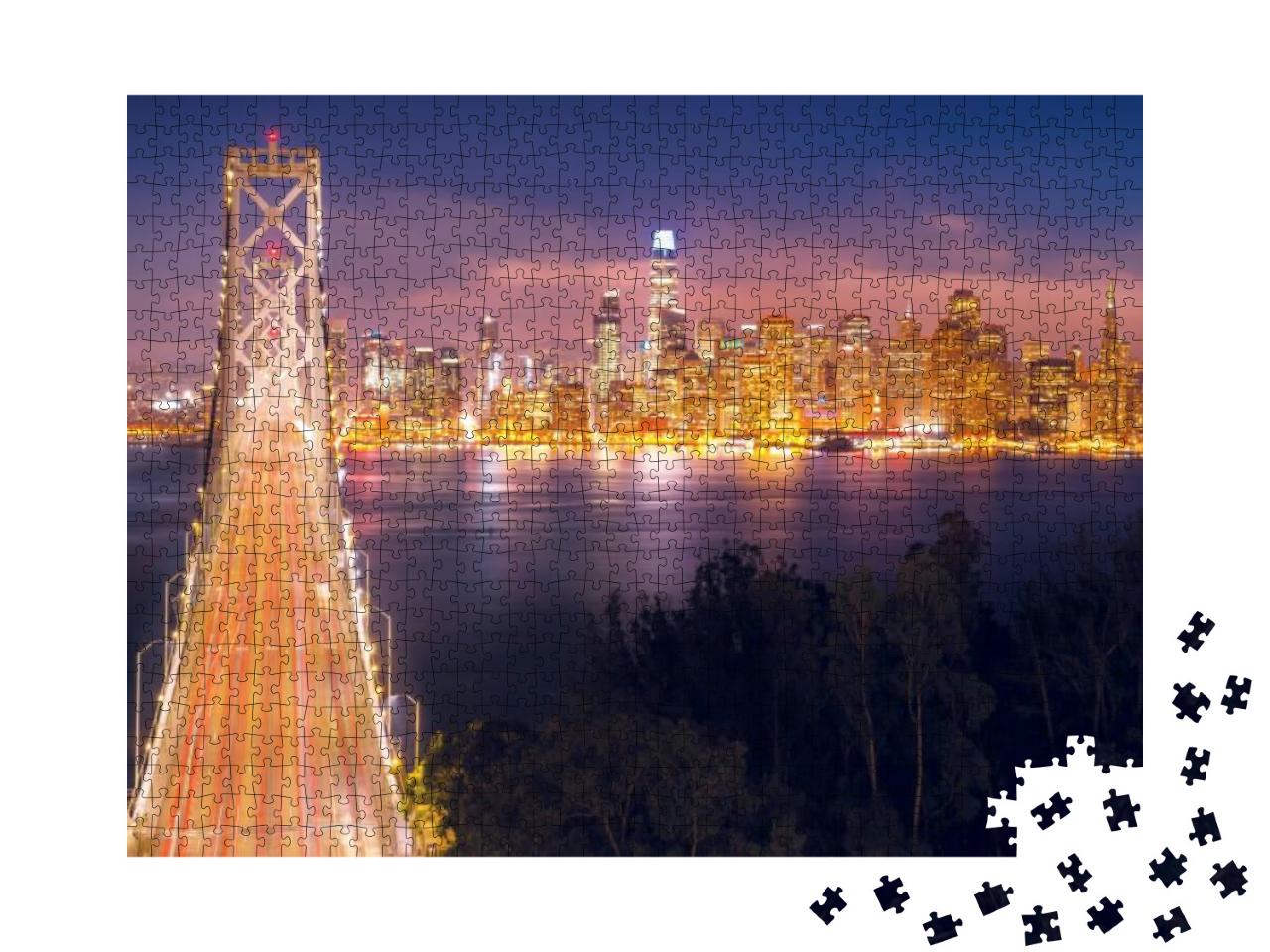 Wonderful View from the Height of Oakland Bridge in San F... Jigsaw Puzzle with 1000 pieces