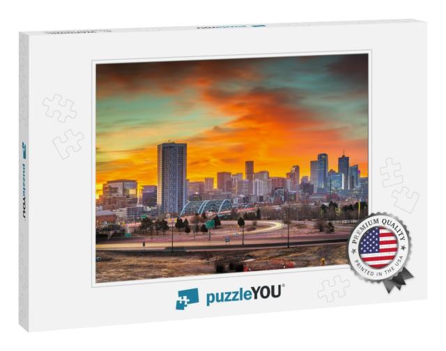 Denver, Colorado, USA Downtown City Skyline At Dawn... Jigsaw Puzzle