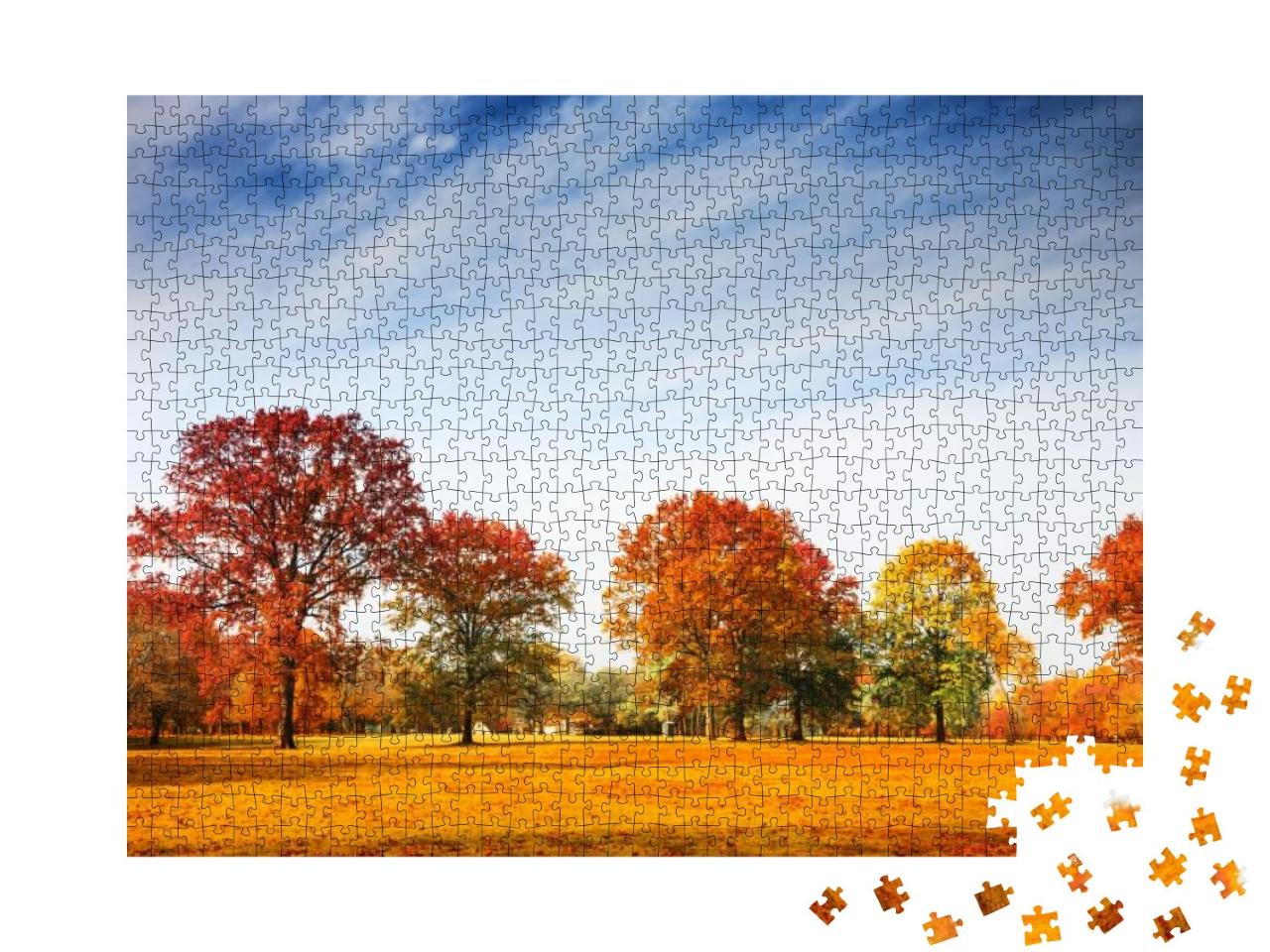 Colorful Autumn Trees Landscape Fall Season... Jigsaw Puzzle with 1000 pieces