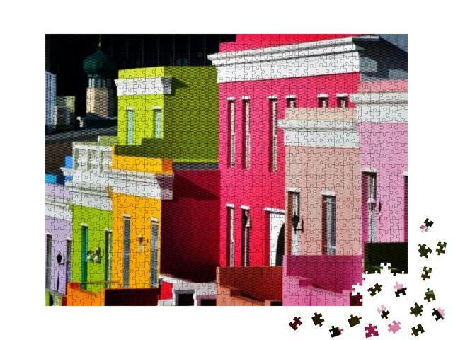 Landscape with Colorful Houses in Bo-Kaap Cape Town... Jigsaw Puzzle with 1000 pieces