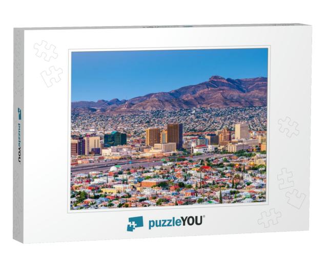 El Paso, Texas, USA Downtown City Skyline At Twilight... Jigsaw Puzzle