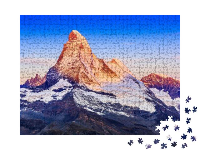 Zermatt, Switzerland. East & North Faces of the Matterhor... Jigsaw Puzzle with 1000 pieces