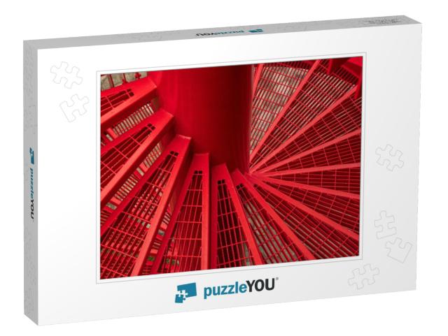 Red Metal Stairs in Helix... Jigsaw Puzzle