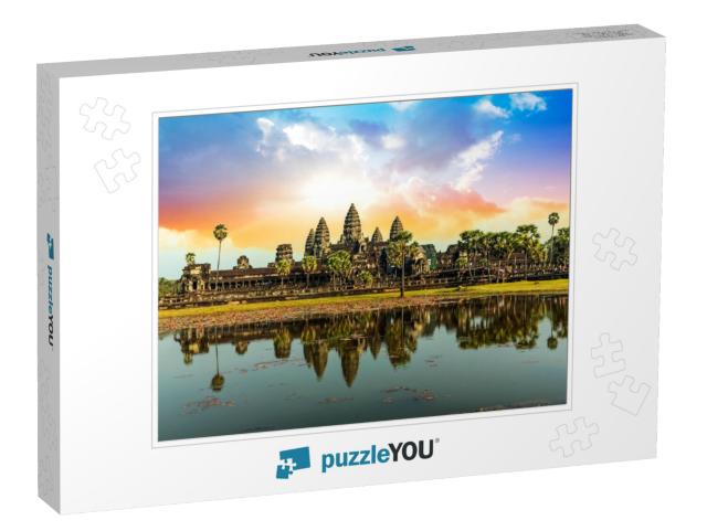 Colorful Sunrise in Angkor Wat, Cambodia... Jigsaw Puzzle