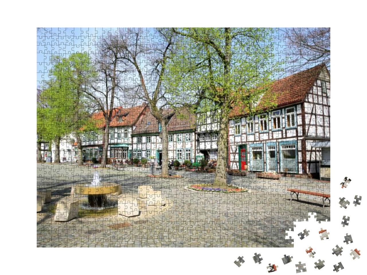 The Historic Marketplace in Bad Essen, Osnabruecker Land... Jigsaw Puzzle with 1000 pieces