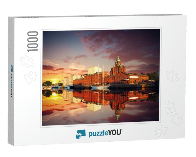 Embankment in Helsinki At Summer Evening, Finland. Uspens... Jigsaw Puzzle with 1000 pieces