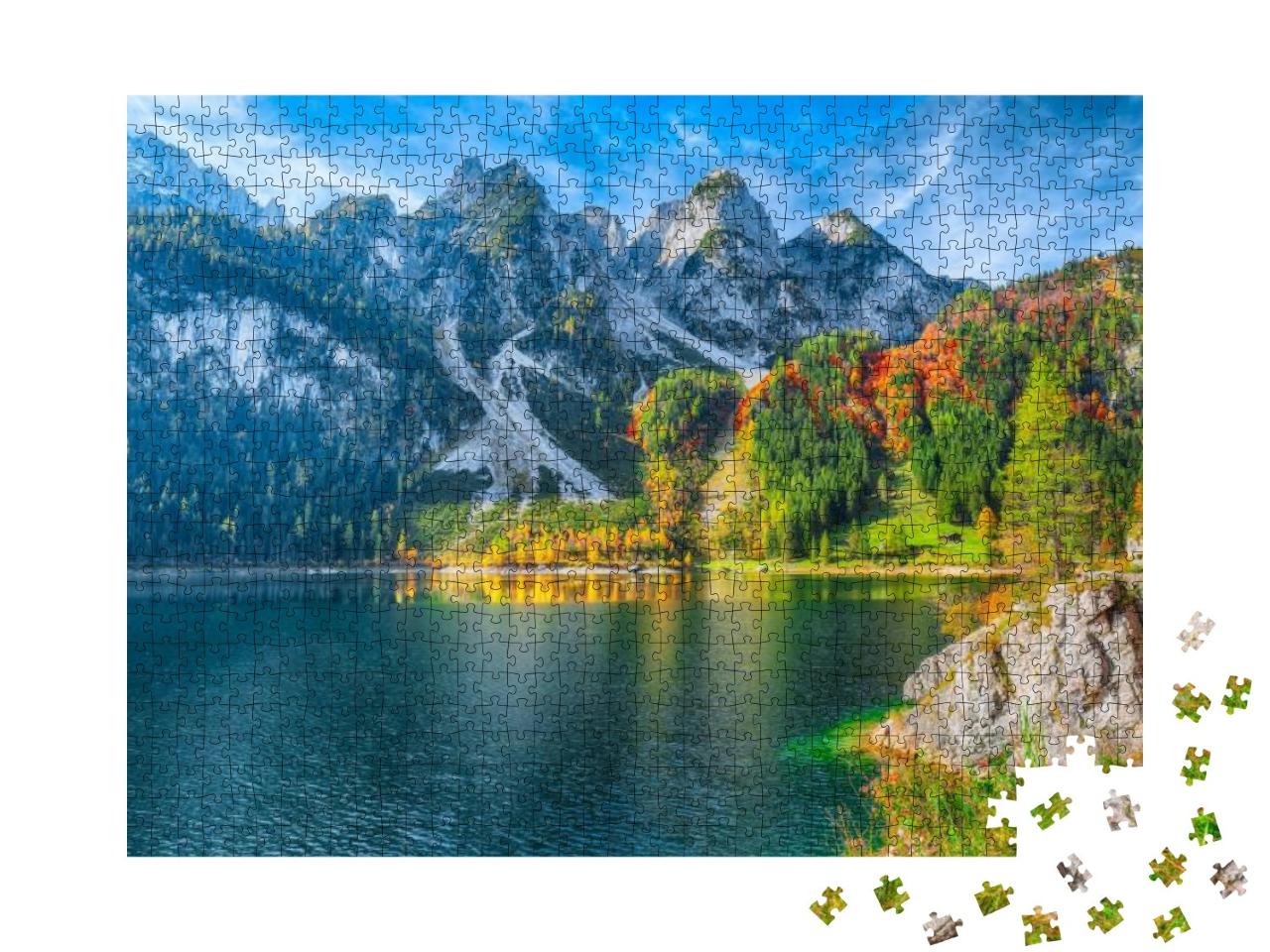 Beautiful View of Idyllic Colorful Autumn Scenery with Da... Jigsaw Puzzle with 1000 pieces