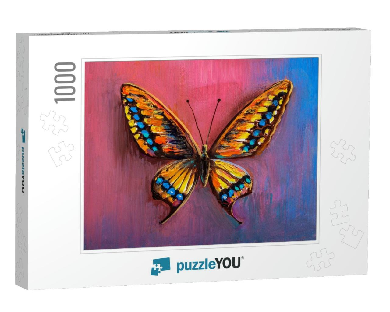 Oil Painting of Butterfly... Jigsaw Puzzle with 1000 pieces