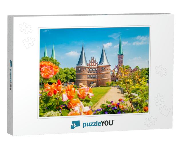 Idyllic Postcard View of the Historic Town of Luebeck wit... Jigsaw Puzzle