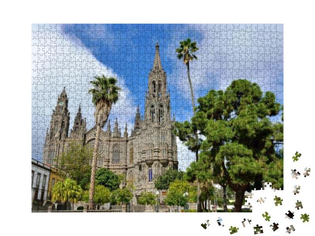View on Medieval Beautiful Parish Church of San Juan Baut... Jigsaw Puzzle with 1000 pieces