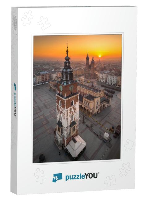 Aerial View of the Market Square in Cracow in Sunrise Tim... Jigsaw Puzzle
