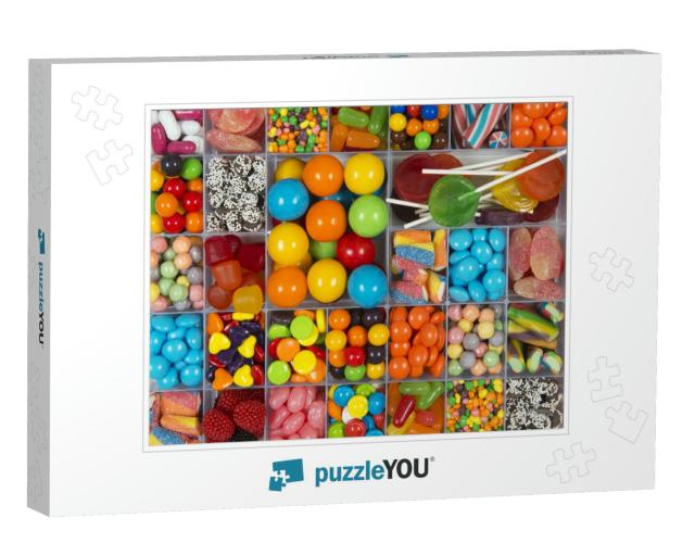 Colorful Candy Compartments Photo Collage Jigsaw Puzzle