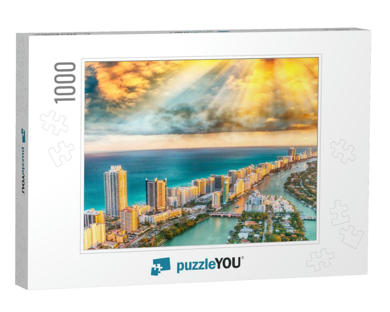 Aerial View of Miami Beach Skyline, Florida... Jigsaw Puzzle with 1000 pieces
