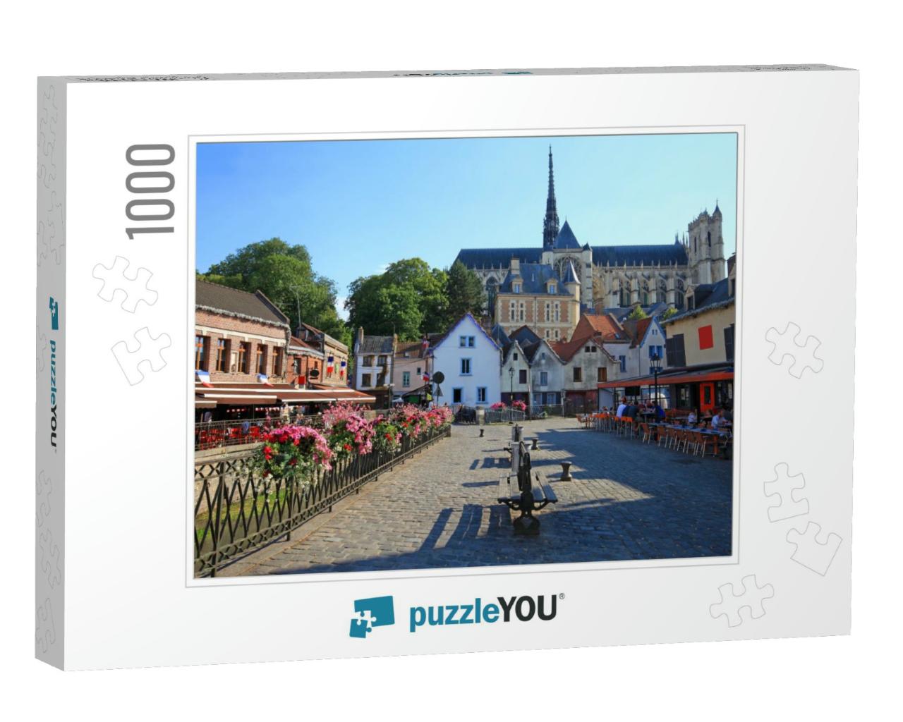 Amiens, France, the Saint-Leu Quarter & the Cathedral... Jigsaw Puzzle with 1000 pieces