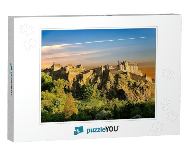 Edinburgh Castle At Sunset. Historic Fortress Which Domin... Jigsaw Puzzle