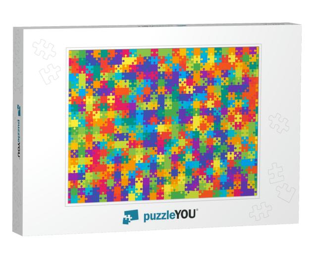 Puzzle Background, Banner, Blank. Vector Jigsaw Section T... Jigsaw Puzzle