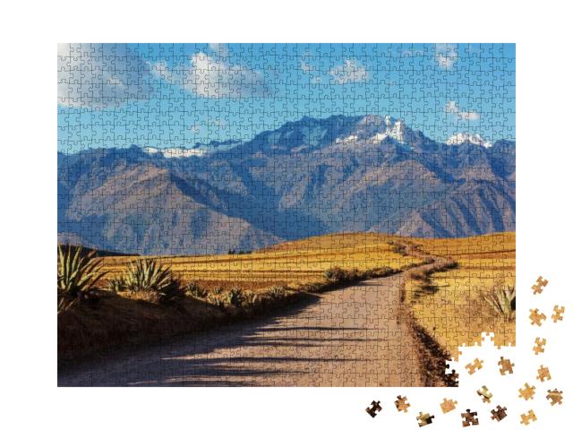 Pampas Landscapes in Cordillera De Los Andes, Peru, South... Jigsaw Puzzle with 1000 pieces