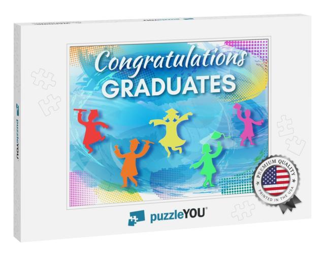 Graduation Party Background in Paper Art Style Wit... Jigsaw Puzzle