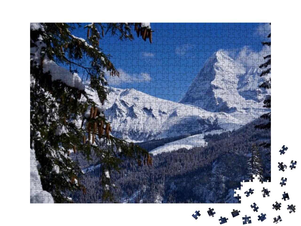 Panorama of Bernese Alps with Mountain Peak Eiger, Seen f... Jigsaw Puzzle with 1000 pieces