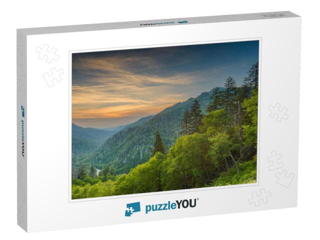 Sunset At the Newfound Gap in the Great Smoky Mountains... Jigsaw Puzzle