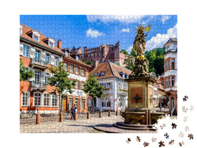 Famous Old Town of Heidelberg in Germany... Jigsaw Puzzle with 1000 pieces