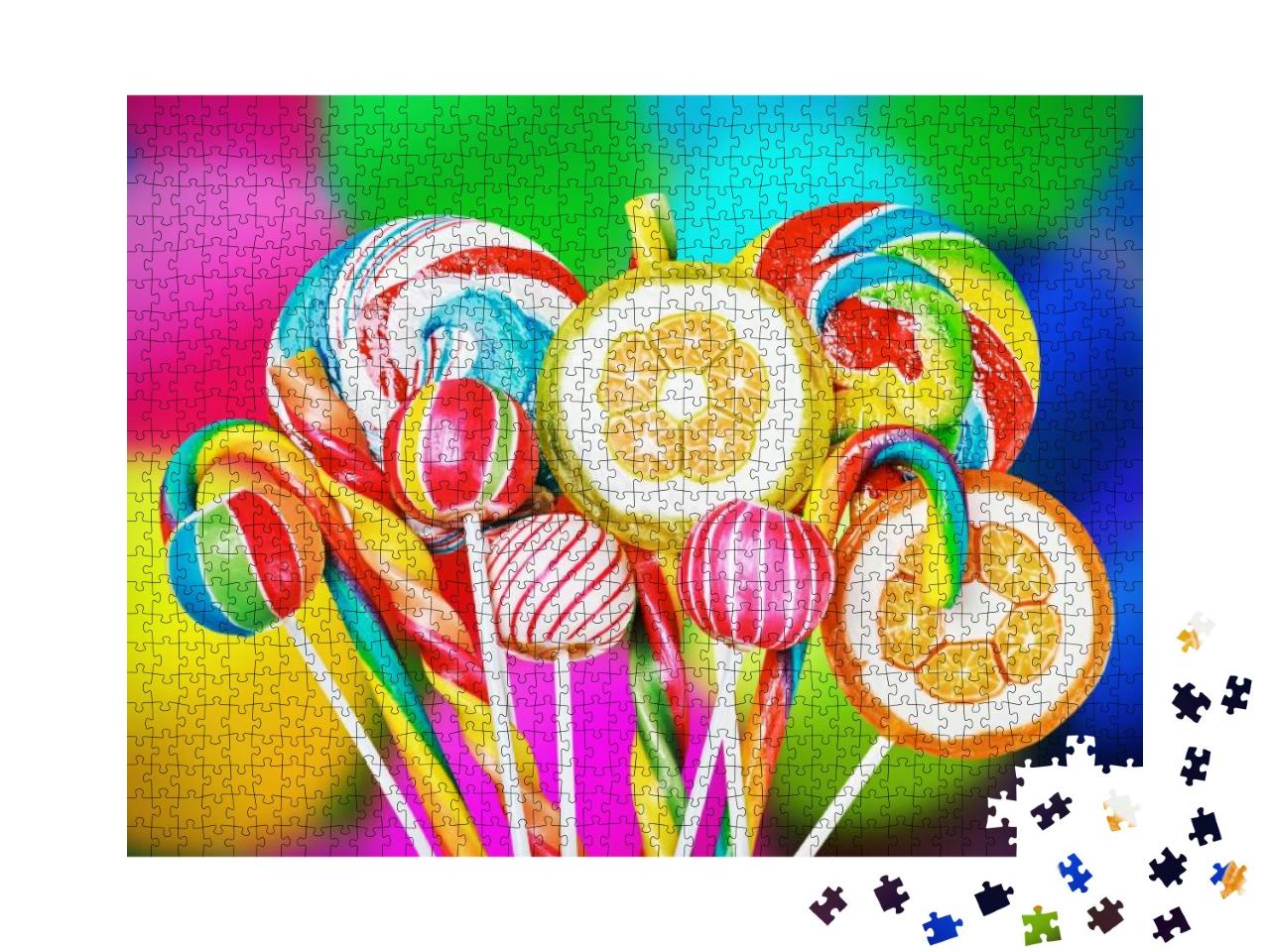 Colorful Candies & Sweets in the Background of Balloons... Jigsaw Puzzle with 1000 pieces