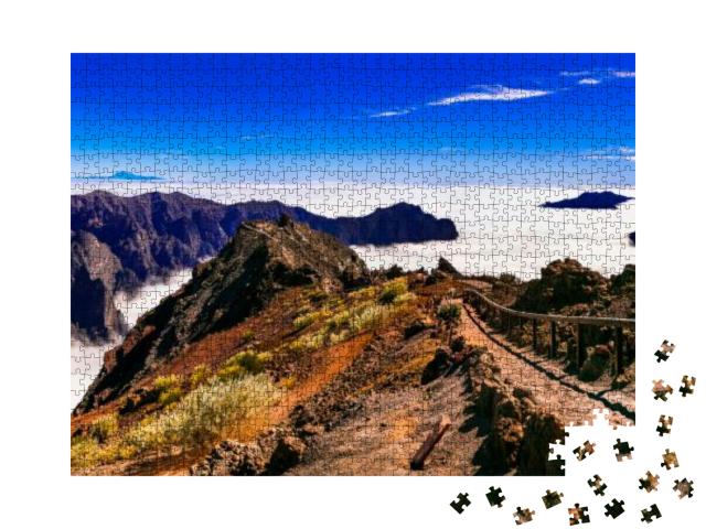 Road to the Sky. Mirador Roque De Loss Muchachos - La Pal... Jigsaw Puzzle with 1000 pieces
