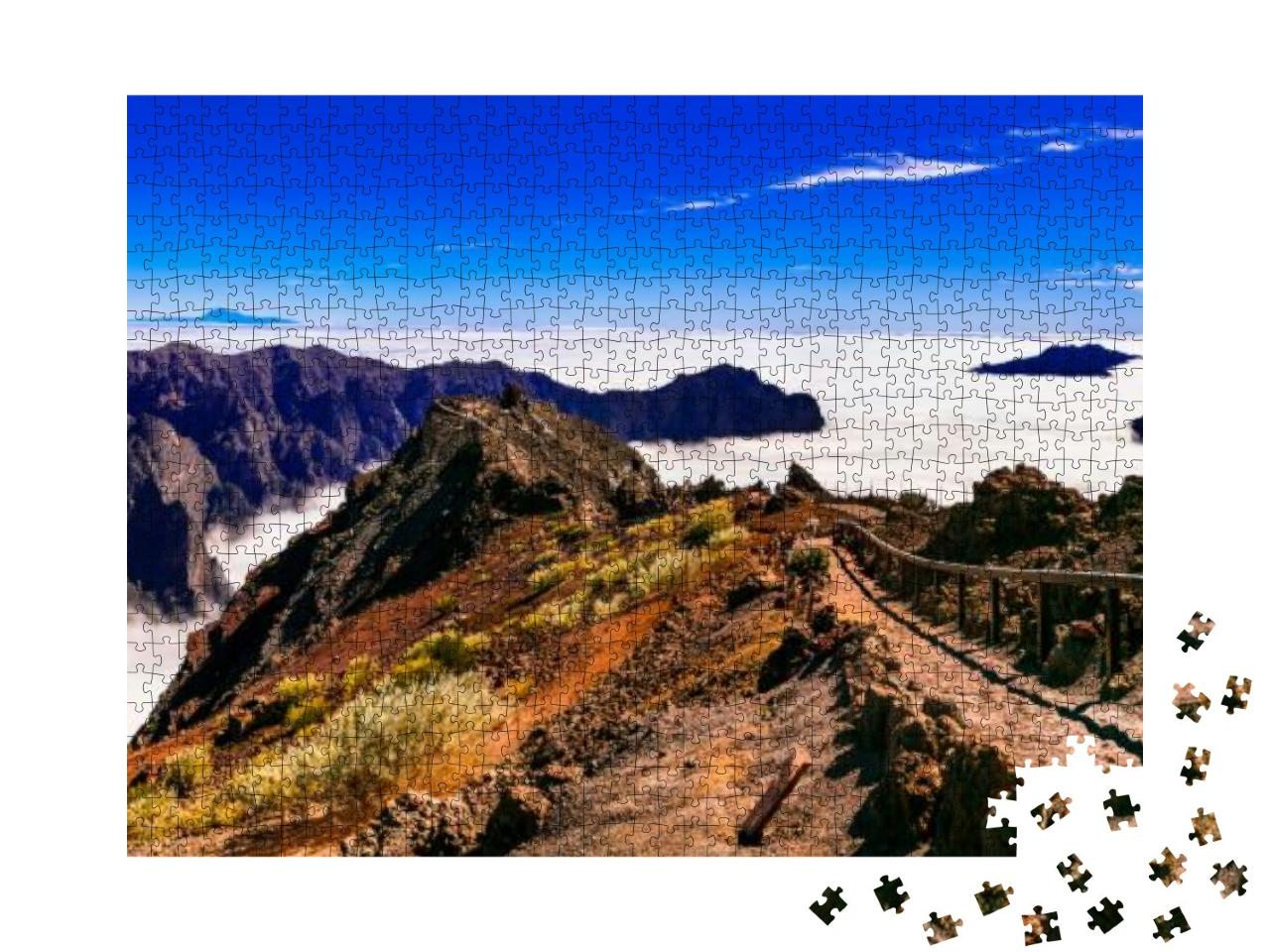 Road to the Sky. Mirador Roque De Loss Muchachos - La Pal... Jigsaw Puzzle with 1000 pieces