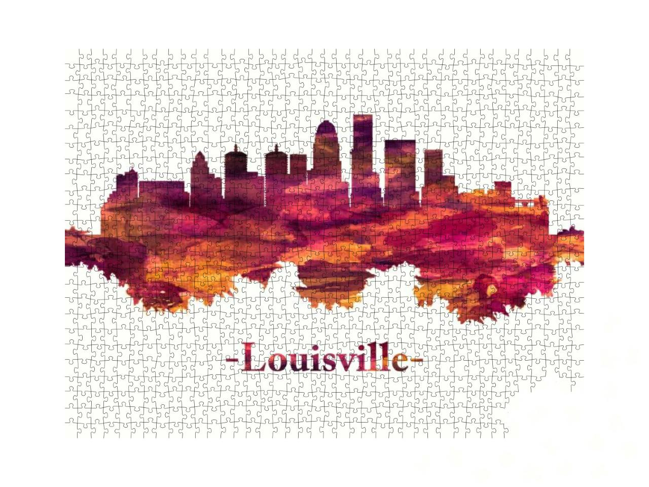 Red Skyline of Louisville, Largest City of Kentucky, Sits... Jigsaw Puzzle with 1000 pieces