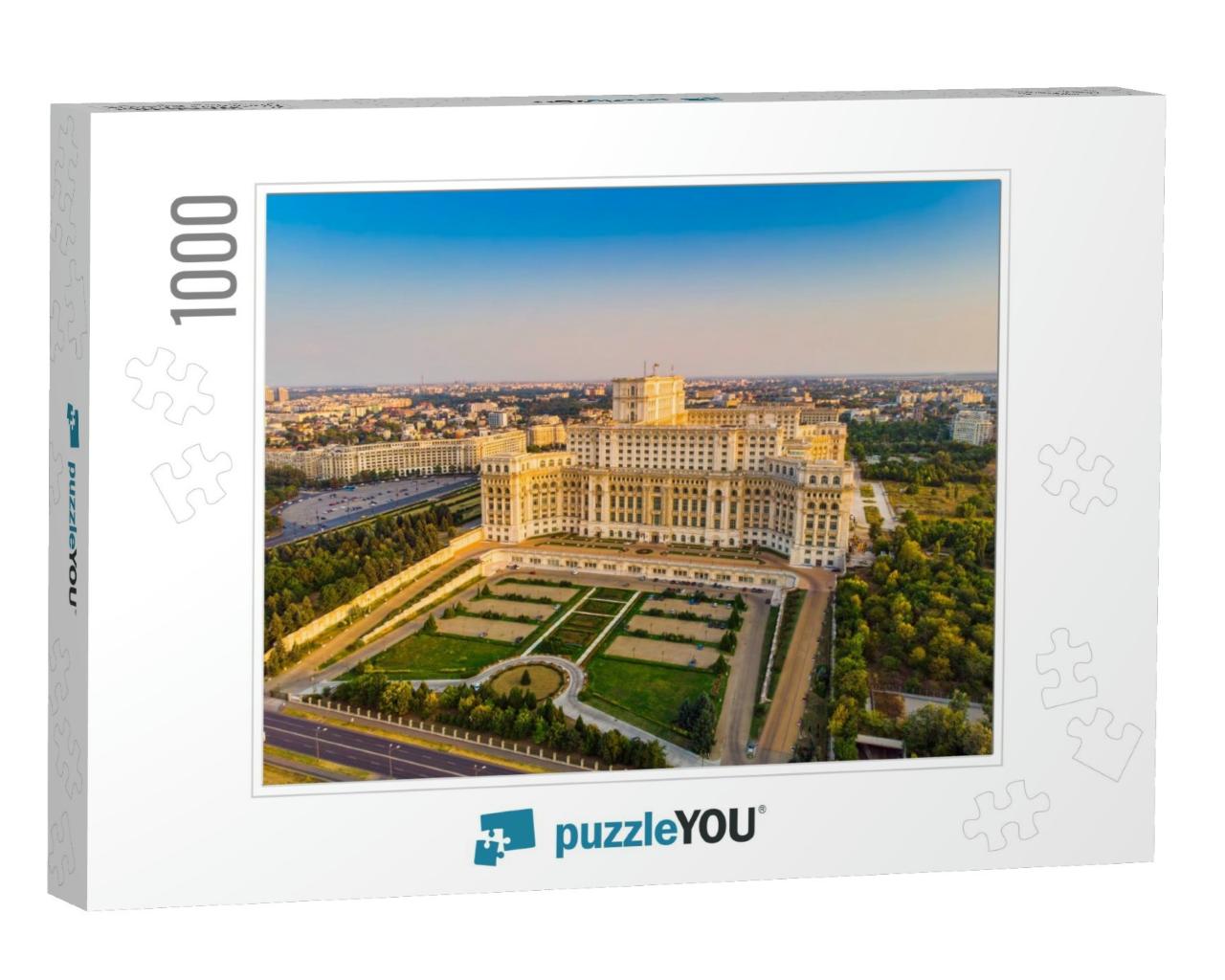 Parliament Building or Peoples House in Bucharest City. A... Jigsaw Puzzle with 1000 pieces