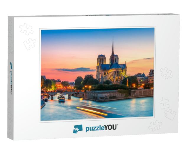 Picturesque Cityscape of Cathedral of Notre Dame De Paris... Jigsaw Puzzle